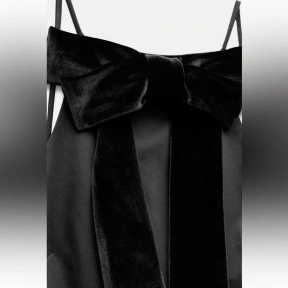 ZARA BOW BALLOON POPLIN TOP - Picture 6 of 6